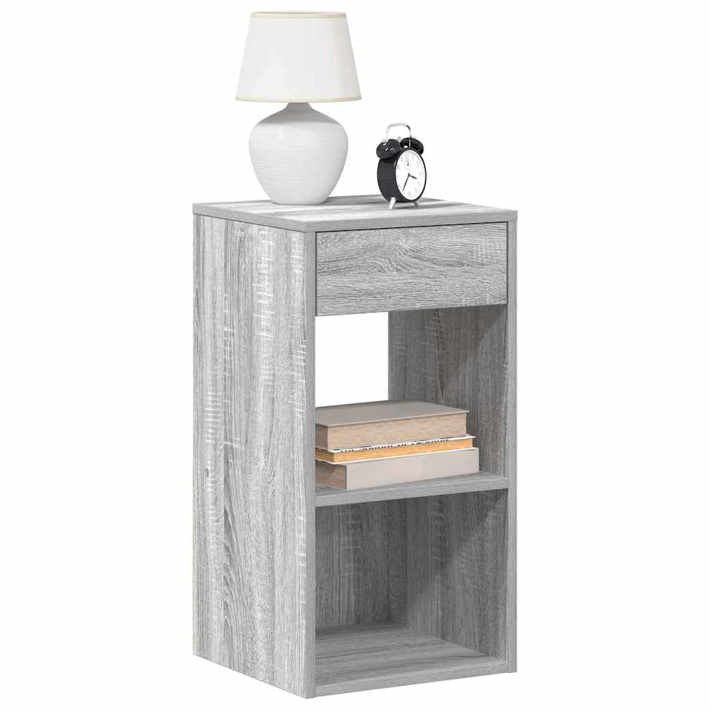 Vetonek Mesillas de noche con cajón 2 uds gris sonoma 35x34x66,5 cm