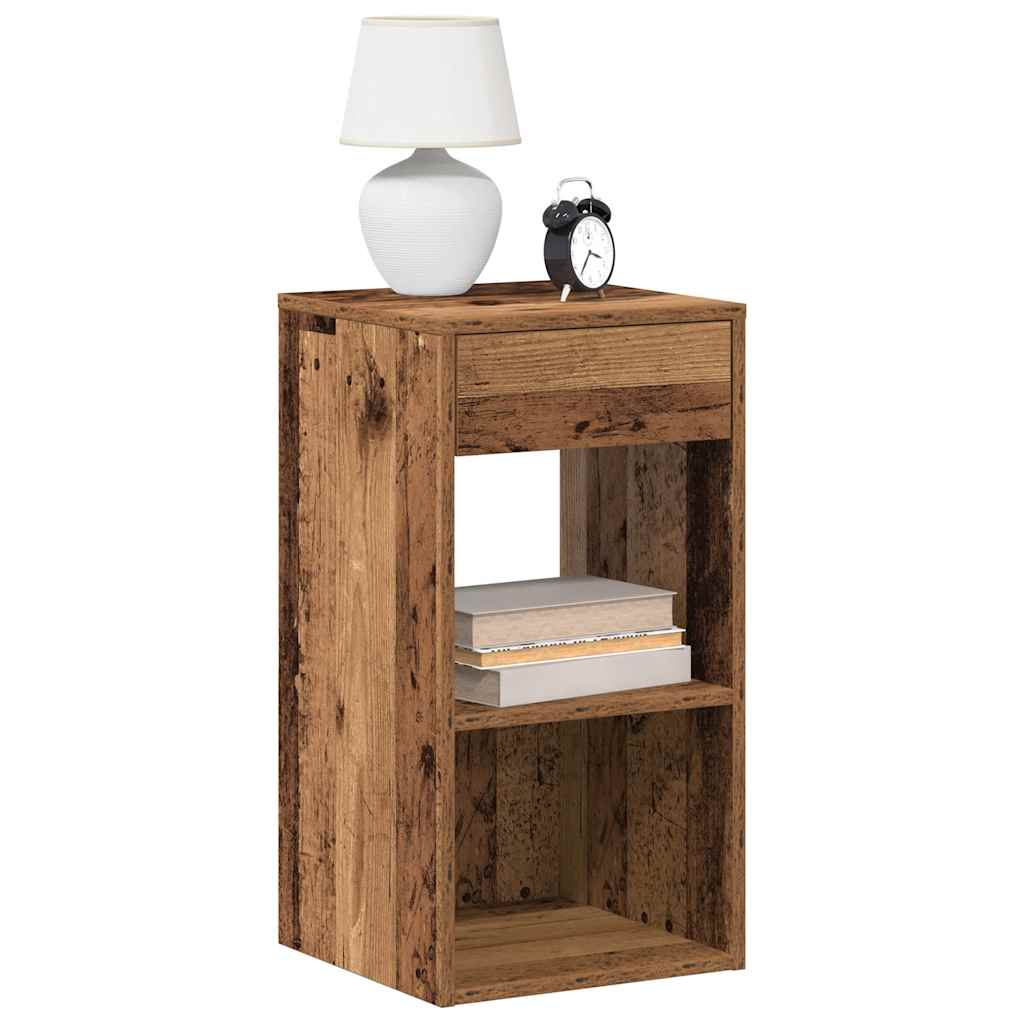 Vetonek Mesillas de noche con cajón 2 uds madera vieja 35x34x66,5 cm