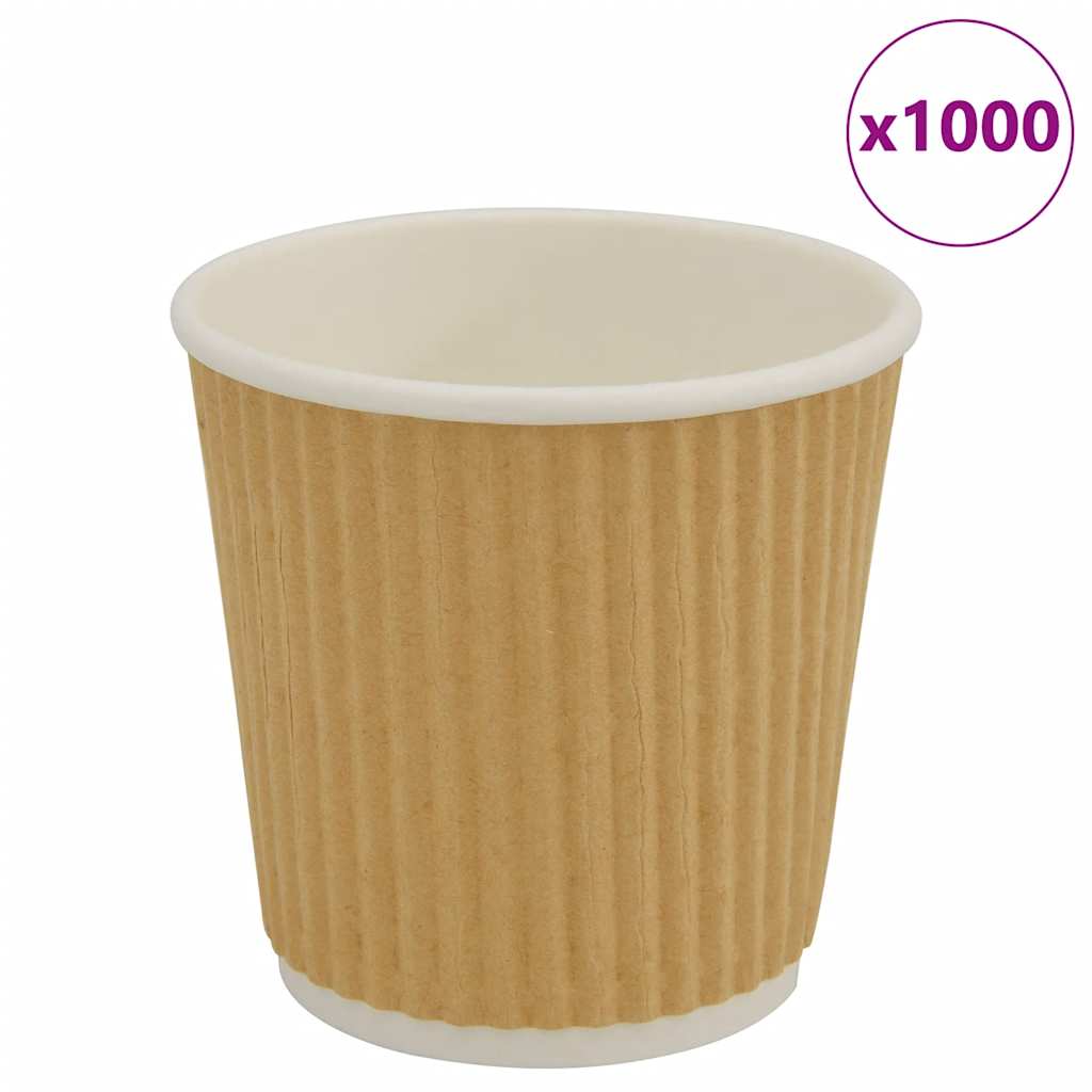 Vetonek Tazas de café de papel 1000 uds 4oz 100ml marrón