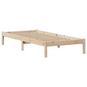 Cama con estantería sin colchón madera maciza de pino 90x190 cm V3609 Vetonek