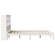 Cama con estantería sin colchón madera maciza blanca 120x190 cm V3630 Vetonek