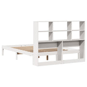 Cama con estantería sin colchón madera maciza blanca 120x190 cm V3630 Vetonek