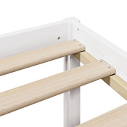 Cama con estantería sin colchón madera maciza blanca 120x190 cm V3630 Vetonek