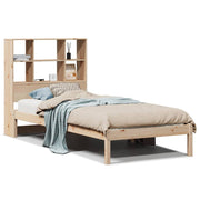 Cama con estantería sin colchón madera maciza de pino 90x200 cm V3685 Vetonek