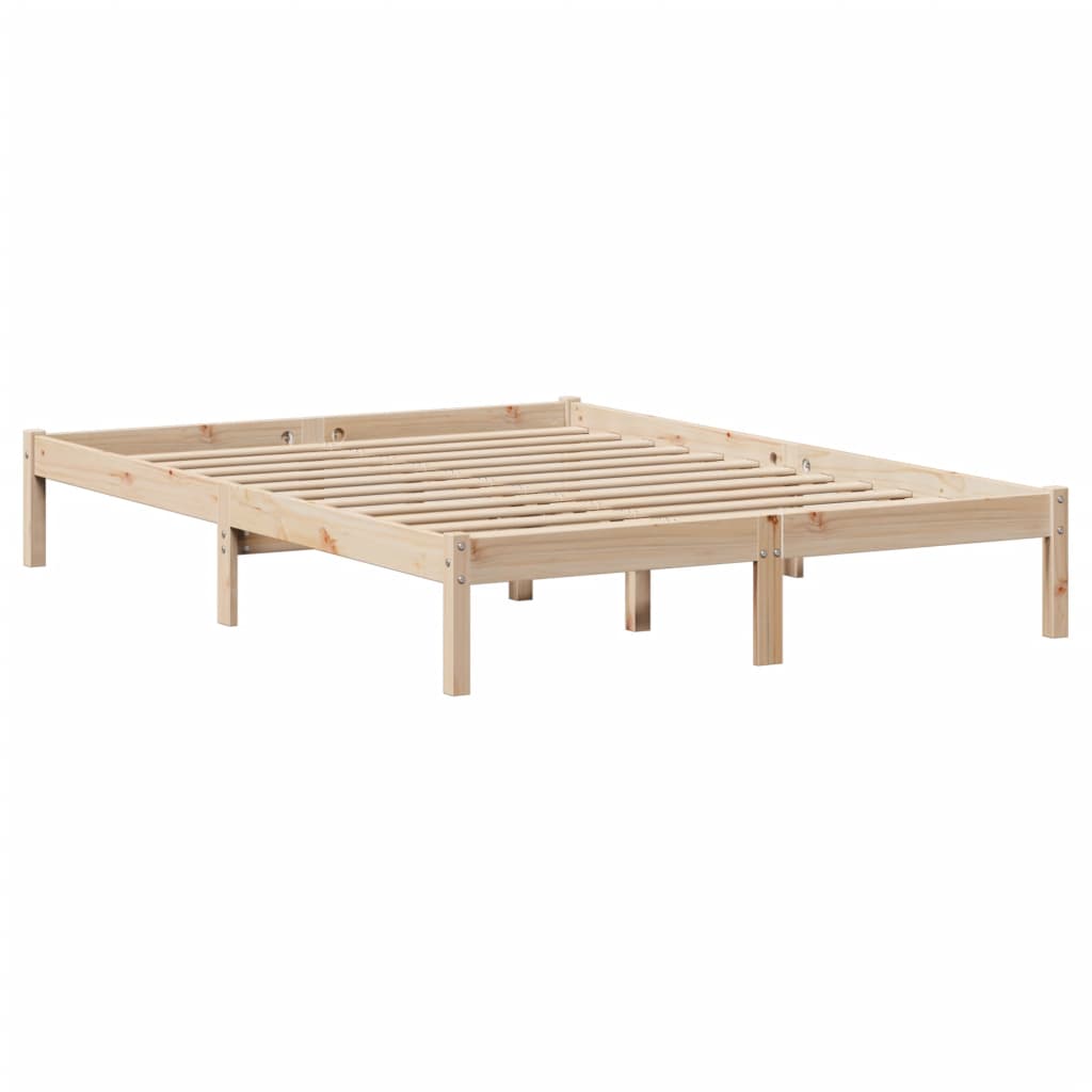 Cama con estantería sin colchón madera maciza de pino 120x200cm V3722 Vetonek