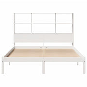 Cama con estantería sin colchón madera maciza blanca 120x200 cm V3739 Vetonek