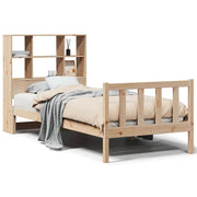 Cama con estantería sin colchón madera maciza de pino 90x190 cm V4774 Vetonek