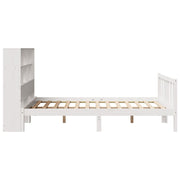 Cama con estantería sin colchón madera maciza blanca 120x190 cm V4804 Vetonek