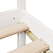 Cama con estantería sin colchón madera maciza blanca 120x190 cm V4804 Vetonek