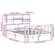 Cama con estantería sin colchón madera maciza blanca 120x190 cm V4804 Vetonek