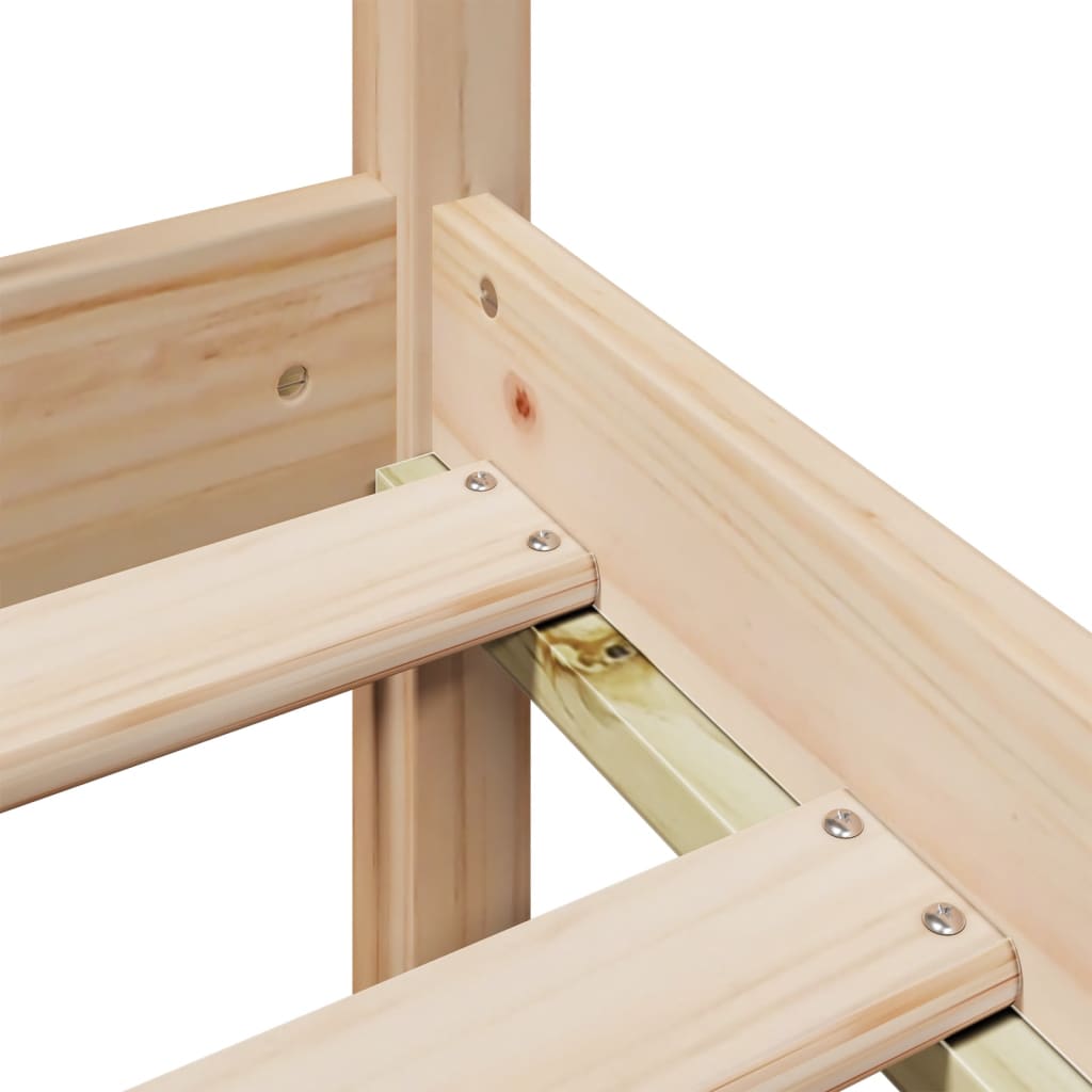 Cama con estantería sin colchón madera maciza de pino 90x200 cm V4859 Vetonek