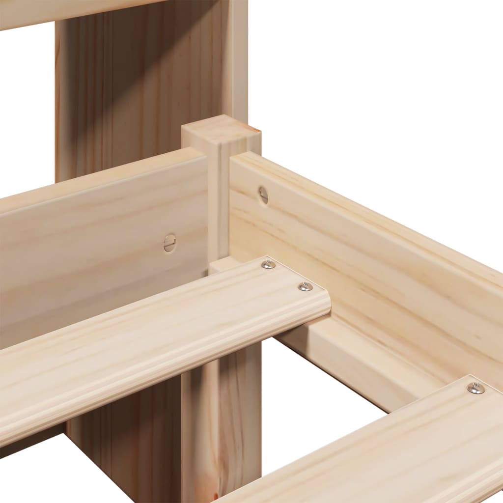 Cama con estantería sin colchón madera maciza de pino 90x190 cm V5818 Vetonek