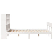 Cama con estantería sin colchón madera maciza blanca 120x190 cm V5849 Vetonek