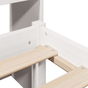 Cama con estantería sin colchón madera maciza blanca 120x200 cm V5948 Vetonek