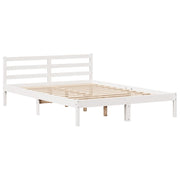 Cama con estantería sin colchón madera maciza blanca 120x200 cm v6389 - Vetonek