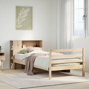 Cama con estantería sin colchón madera maciza de pino 90x200 cm v6624 Vetonek
