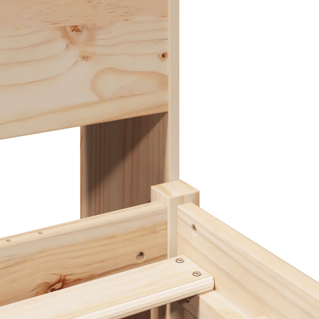 Cama con estantería sin colchón madera maciza de pino 90x190 cm V6723 Vetonek