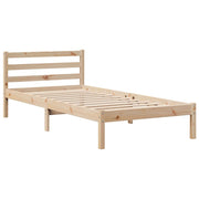 Cama con estantería sin colchón madera maciza de pino 90x200 cm V6808 Vetonek