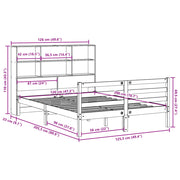 Cama con estantería sin colchón madera maciza blanca 120x200 cm V6853 Vetonek