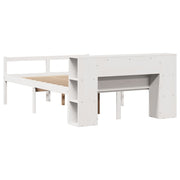 Cama con estantería sin colchón madera maciza blanca 120x200 cm - Vetonek