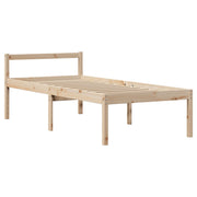 Cama con estantería sin colchón madera maciza de pino 90x190 cm V7898 Vetonek