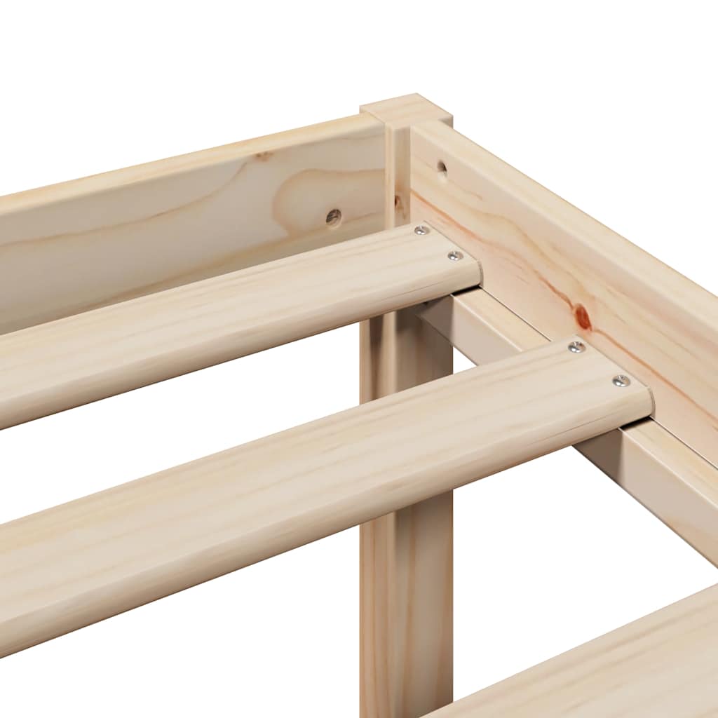 Cama con estantería sin colchón madera maciza de pino 90x200 cm V7973 Vetonek