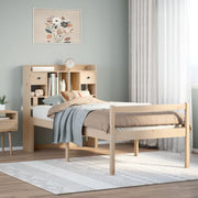 Cama con estantería sin colchón madera maciza de pino 90x190 cm v8284 Vetonek