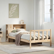 Cama con estantería sin colchón madera maciza de pino 90x190 cm v8949 Vetonek