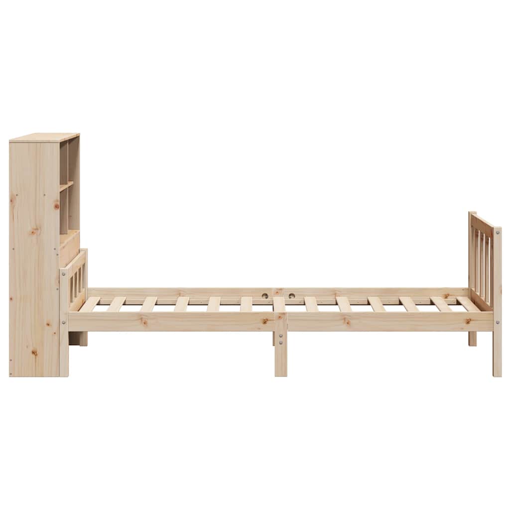Cama con estantería sin colchón madera maciza de pino 90x190 cm V9069 Vetonek