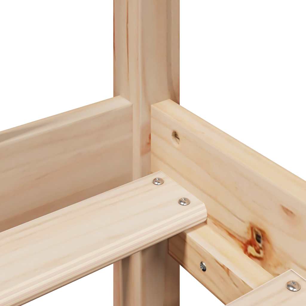 Cama con estantería sin colchón madera maciza de pino 90x190 cm V9069 Vetonek