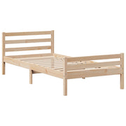 Cama con estantería sin colchón madera maciza de pino 90x200 cm V0188 Vetonek
