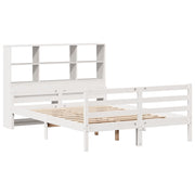 Cama con estantería sin colchón madera maciza blanca 120x200 cm V0232 Vetonek