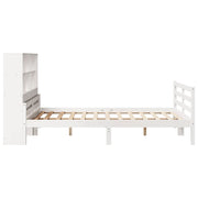Cama con estantería sin colchón madera maciza blanca 120x200 cm V0232 Vetonek