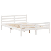 Cama con estantería sin colchón madera maciza blanca 120x200 cm V0232 Vetonek