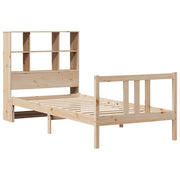 Cama con estantería sin colchón madera maciza de pino 90x190 cm V0881 Vetonek