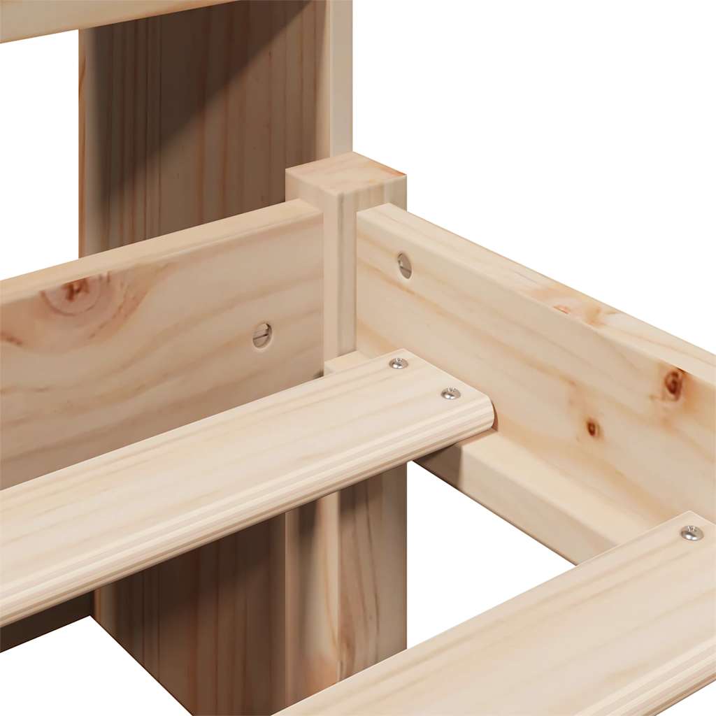 Cama con estantería sin colchón madera maciza de pino 90x190 cm V0881 Vetonek