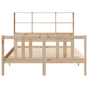 Cama con estantería sin colchón madera maciza de pino 120x200cm V1000 Vetonek
