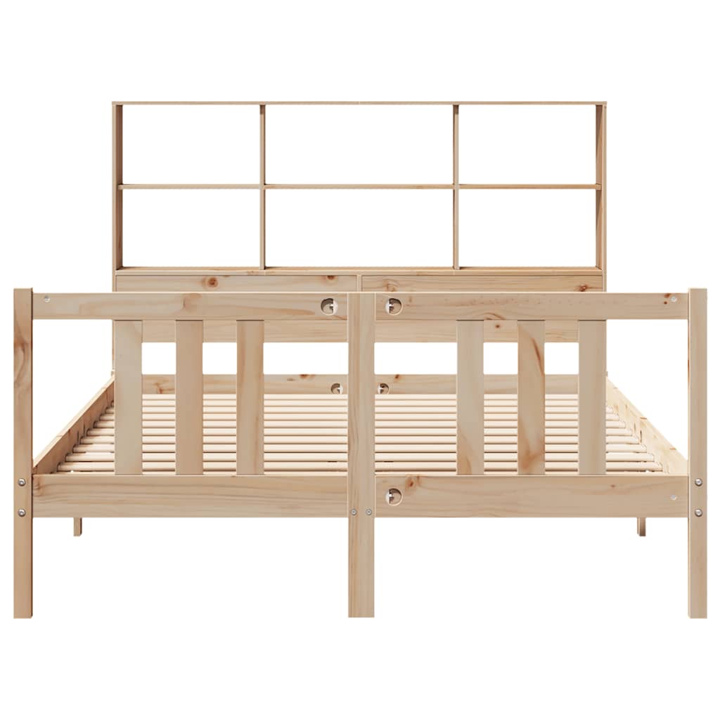 Cama con estantería sin colchón madera maciza de pino 120x200cm V1000 Vetonek