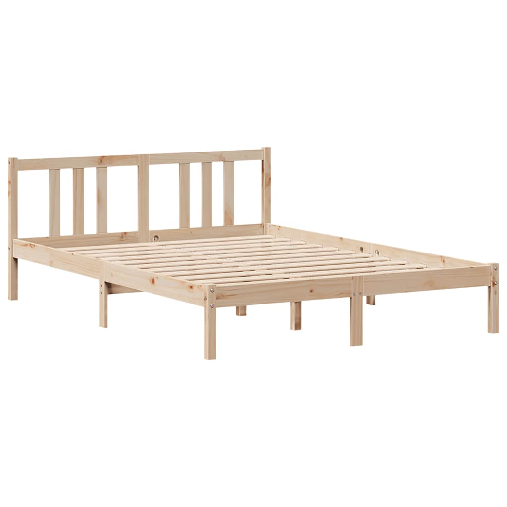 Cama con estantería sin colchón madera maciza de pino 120x200cm V1000 Vetonek