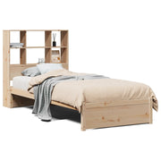 Cama con estantería sin colchón madera maciza de pino 90x190 cm V1666 Vetonek