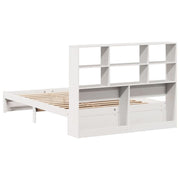 Cama con estantería sin colchón madera maciza blanca 120x190 cm V1697 Vetonek