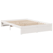 Cama con estantería sin colchón madera maciza blanca 120x190 cm V1697 Vetonek