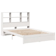 Cama con estantería sin colchón madera maciza blanca 120x200 cm V1796 Vetonek