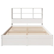Cama con estantería sin colchón madera maciza blanca 120x200 cm V1796 Vetonek