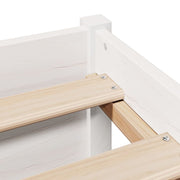 Cama con estantería sin colchón madera maciza blanca 120x200 cm V1796 Vetonek