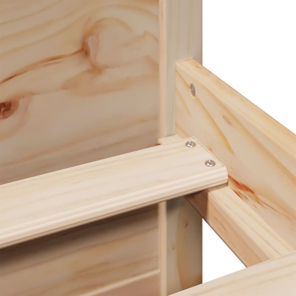 Cama con estantería sin colchón madera maciza de pino 120x190cm V2168 Vetonek