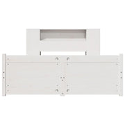 Cama con estantería sin colchón madera maciza blanca 120x200 cm v2236 - Vetonek