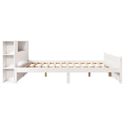 Cama con estantería sin colchón madera maciza blanca 120x200 cm v2236 - Vetonek