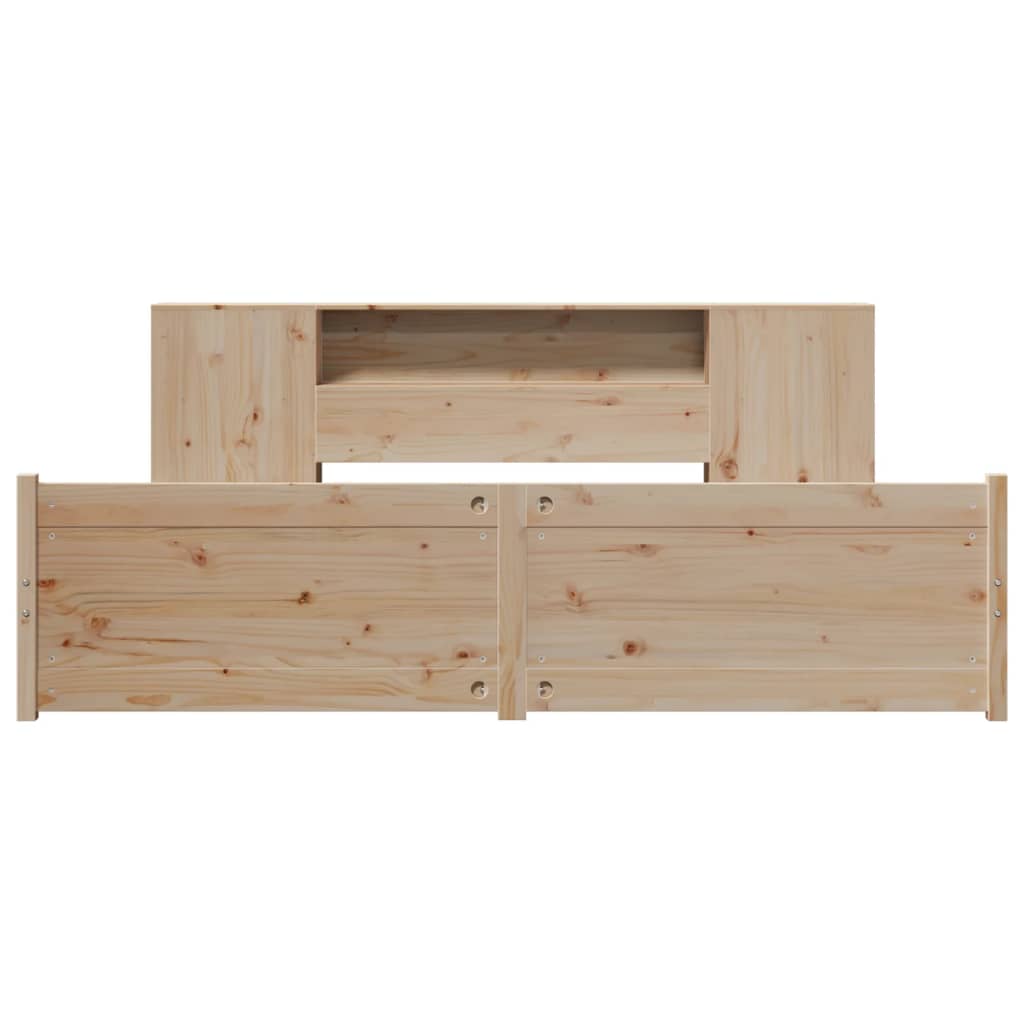 Cama con estantería sin colchón madera maciza de pino 180x200cm V2304 Vetonek