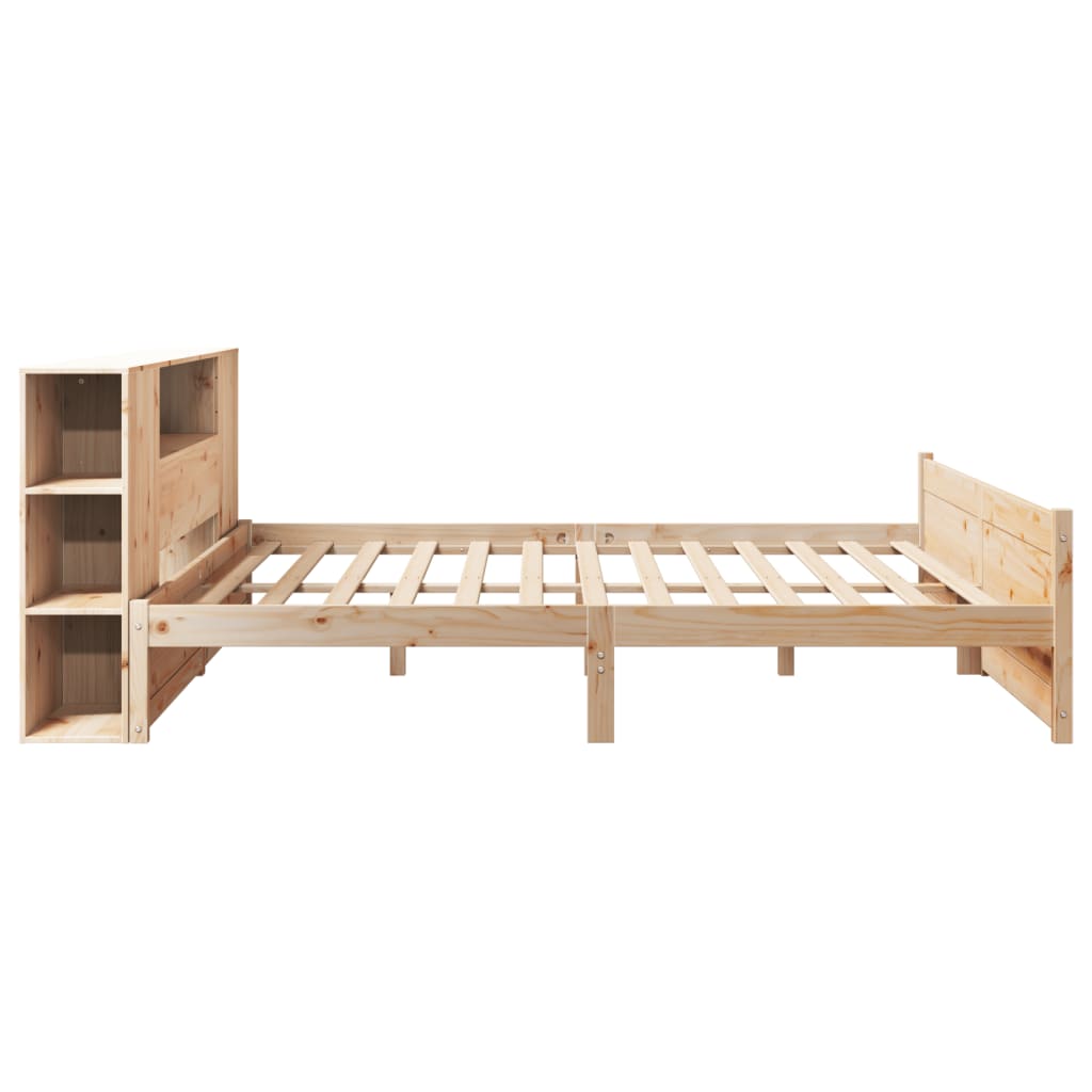 Cama con estantería sin colchón madera maciza de pino 180x200cm V2304 Vetonek